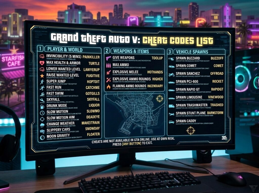 GTA V Cheat List